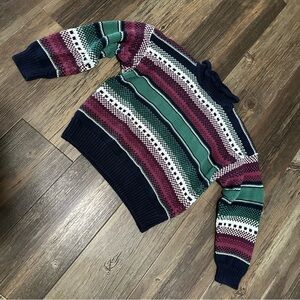 Paris Sport Club vintage women's heavy thick pullover sweater stripe Med 90's